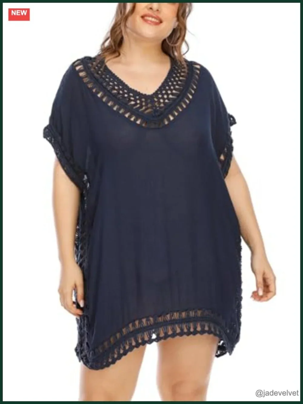 Crochet Chiffon Swim Suit Cover Up Dress Tassel Hem Beach Coverup
